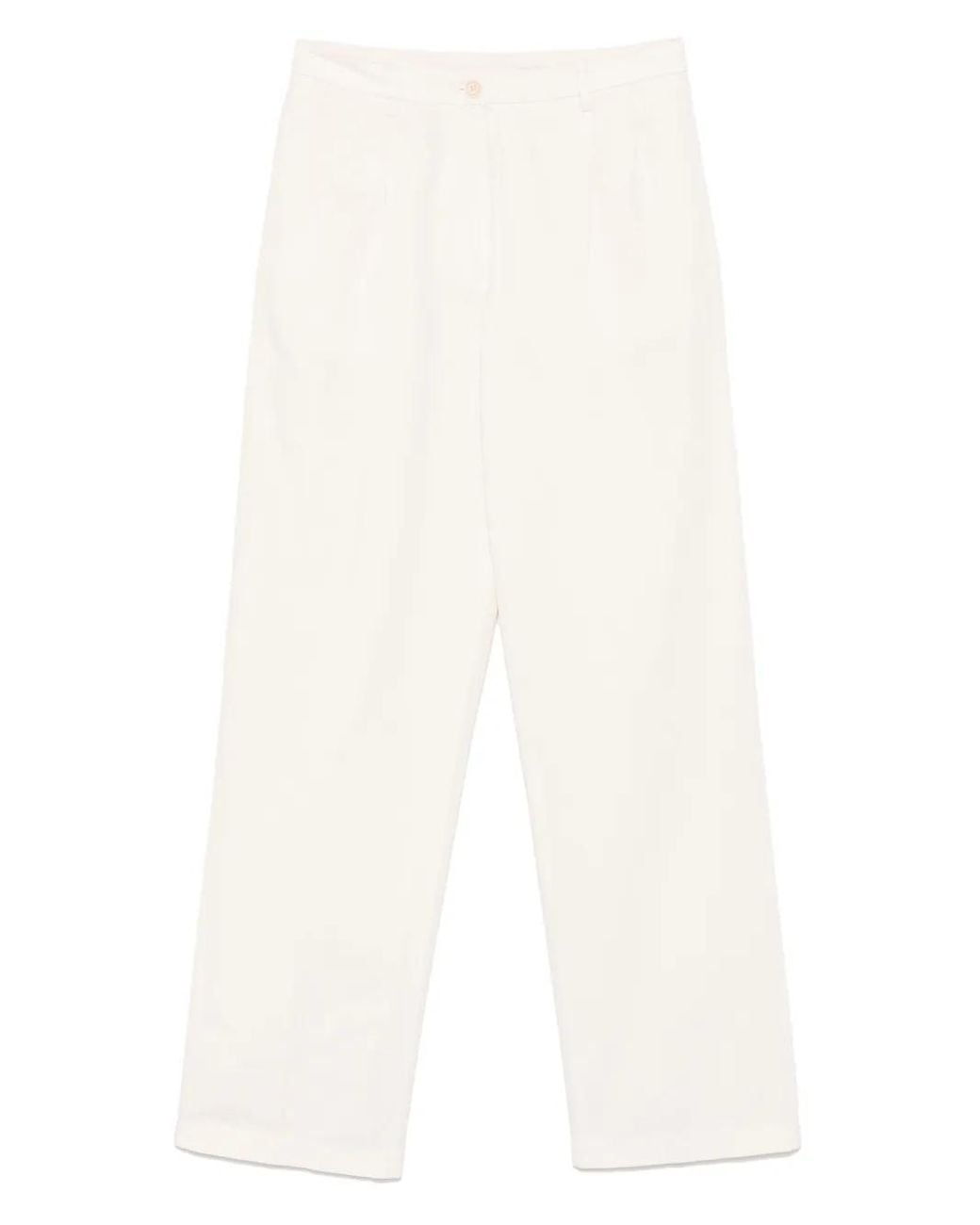 Aspesi White Pleat-Detailing Trousers