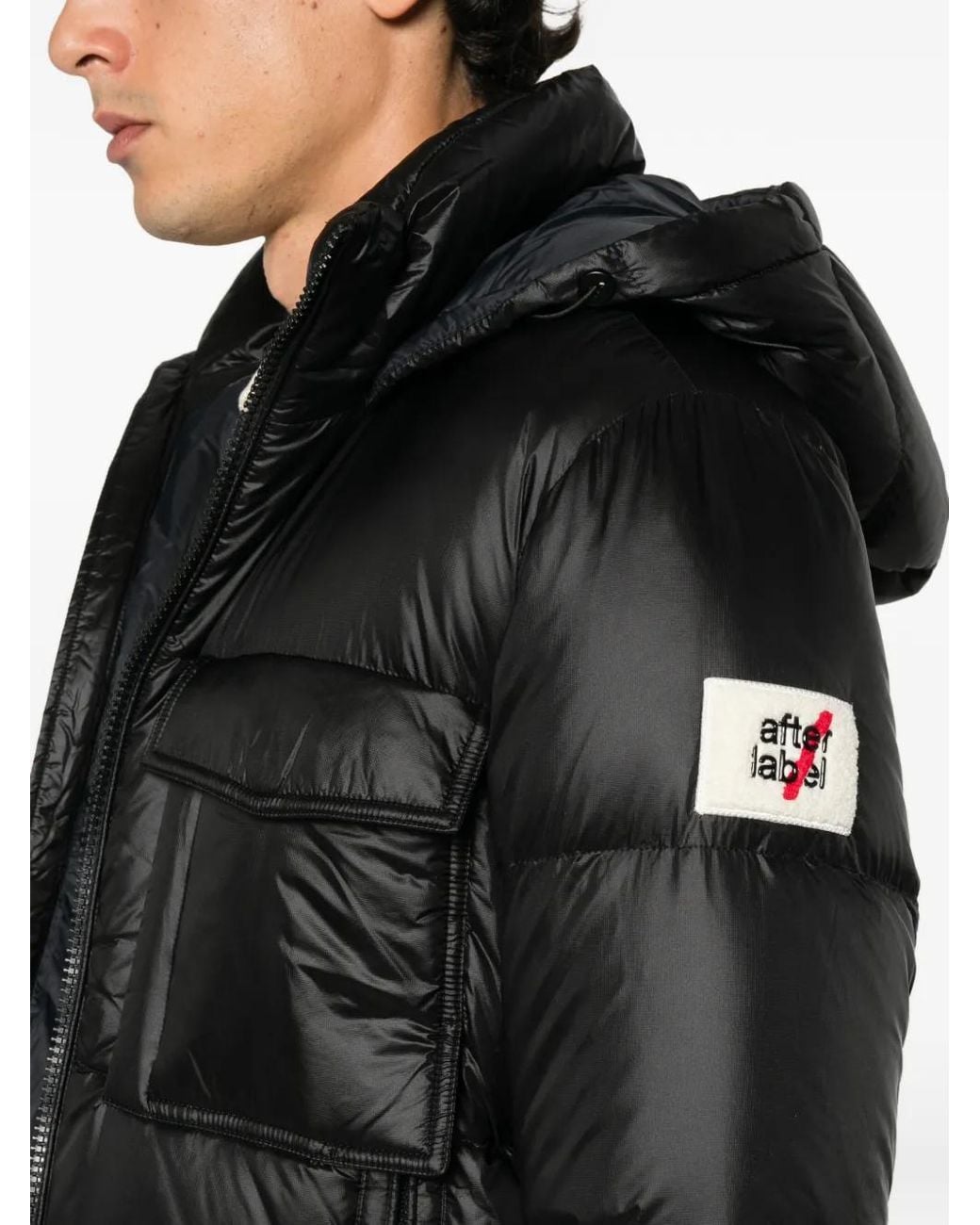 AFTER LABEL Black Katalla Quilted Hooded Jacket for men