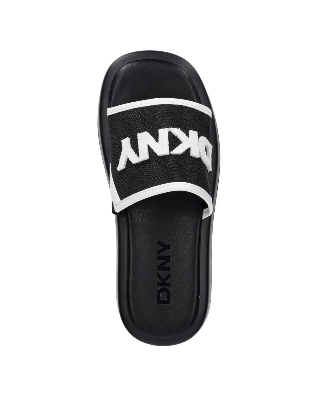 DKNY Black Logo Flatform Slide