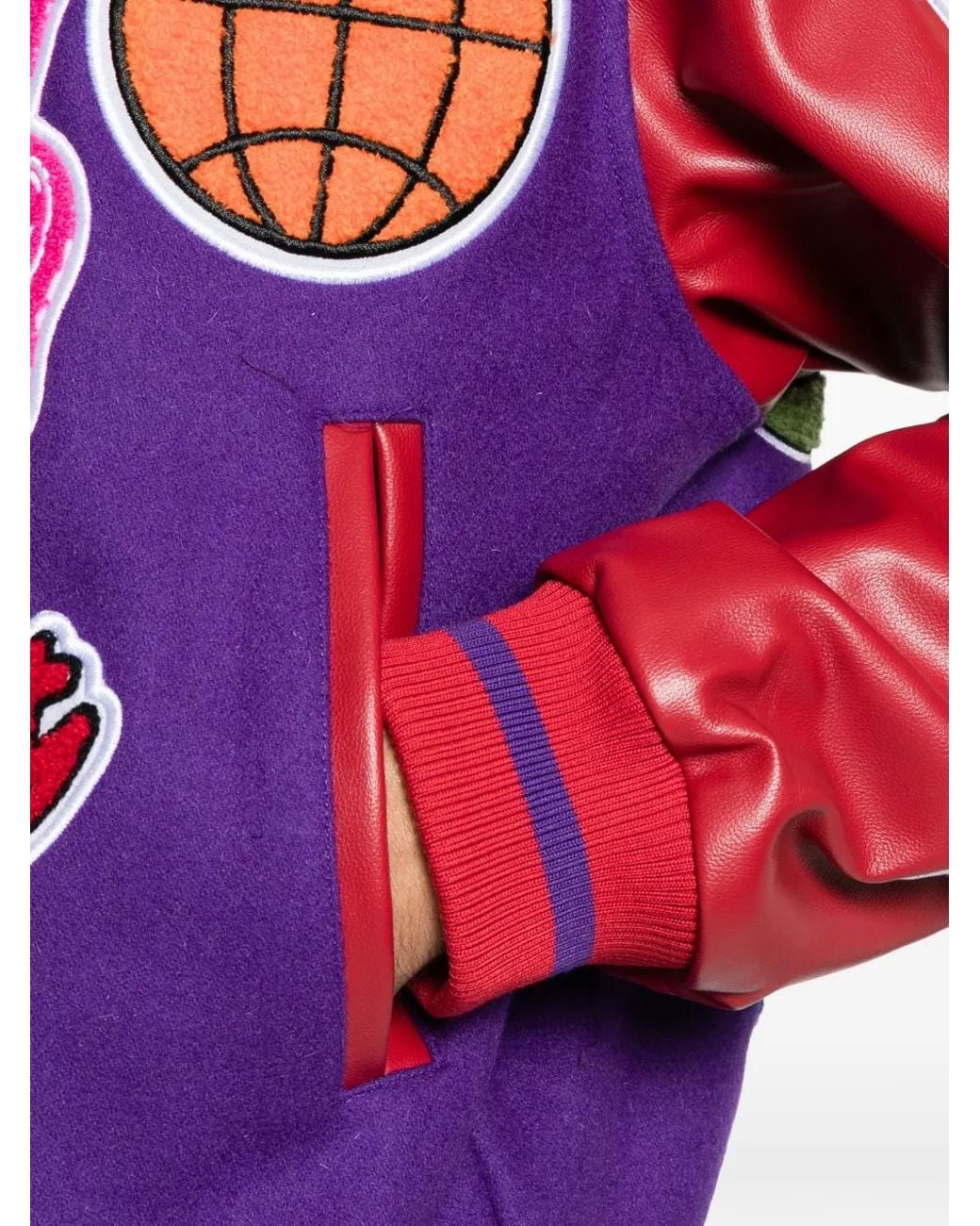 DIET STARTS MONDAY Pink Patch-Detail Bomber Jacket for men