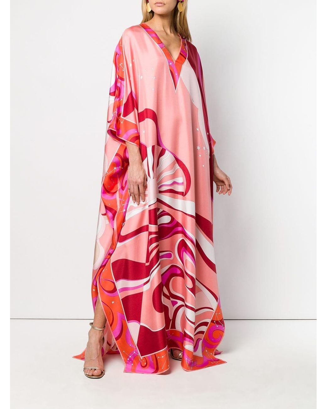Emilio Pucci Copacabana Print Silk Kaftan Dress in Pink Lyst
