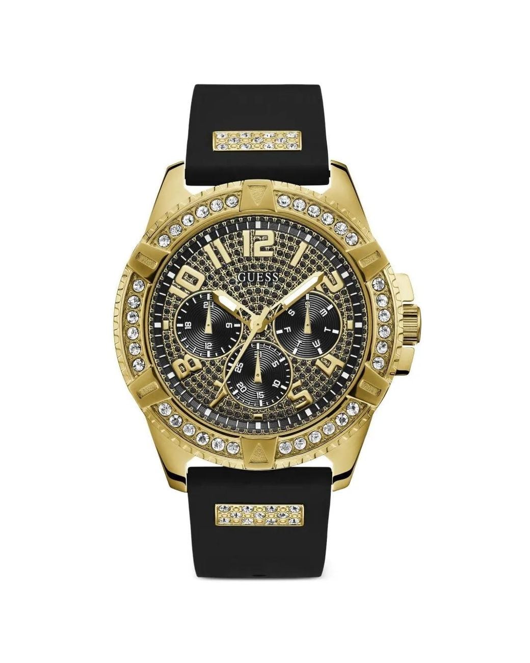 Guess Gray Frontier Crystal-Embellished 48Mm Watch for men