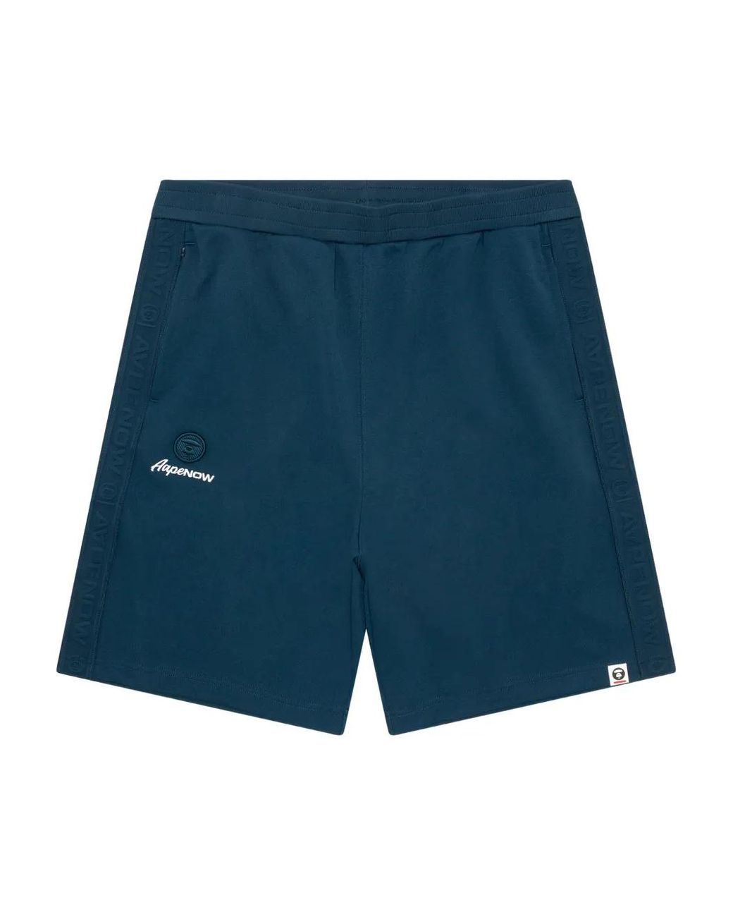 Aape By A Bathing Ape Blue Logo-Tape Track Shorts for men