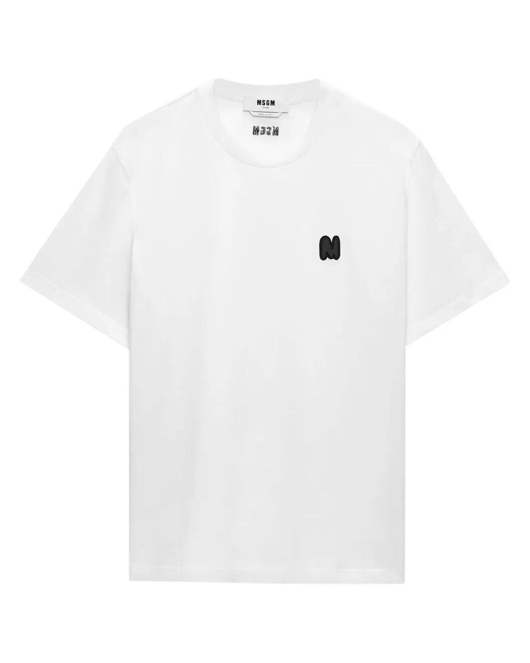 MSGM White Logo-Appliqué T-Shirt for men