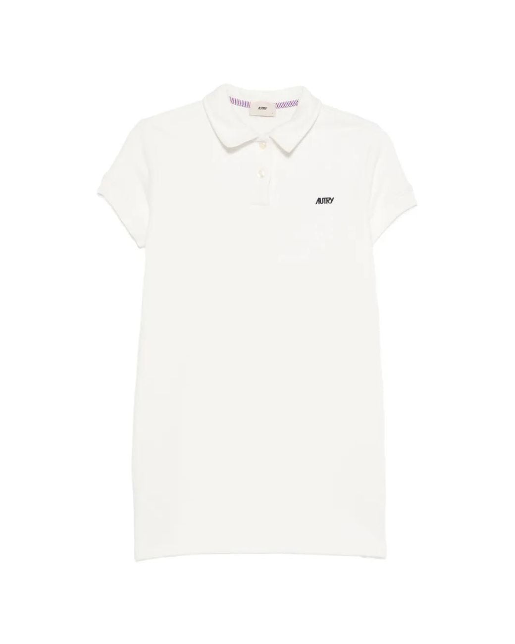 Autry White Polo-Collar Mini Dress