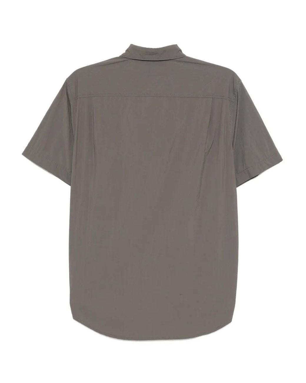 Izzue Gray Logo-Patch Shirt for men
