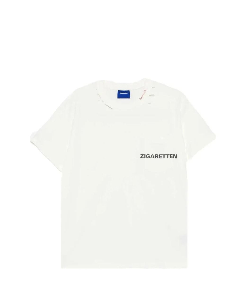 DAGGER White Zigaretten Distressed-Effect T-Shirt