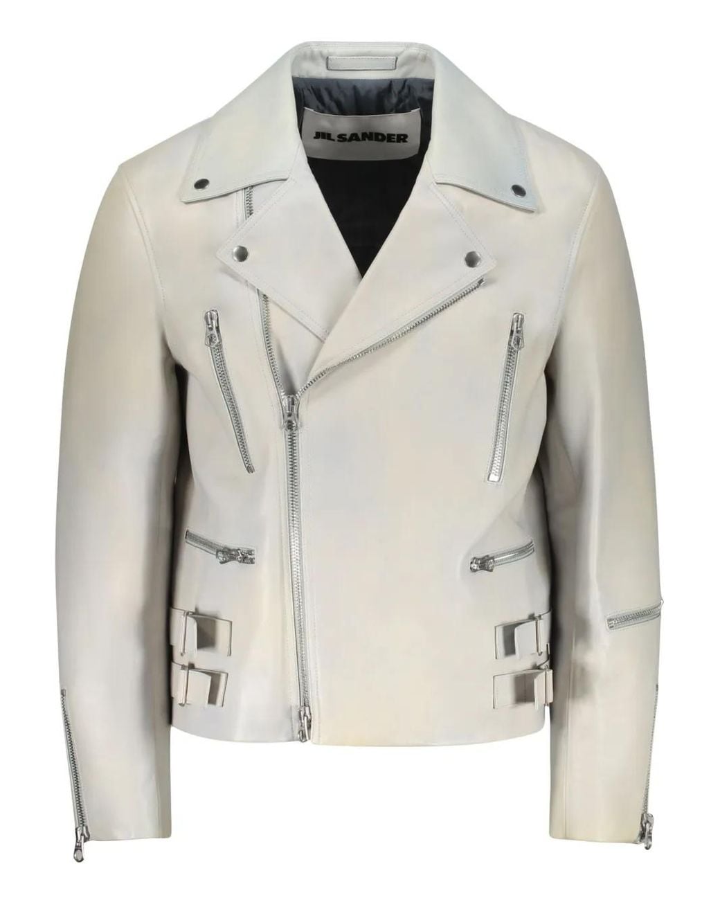 Jil Sander White Eldorado Leather Jacket for men