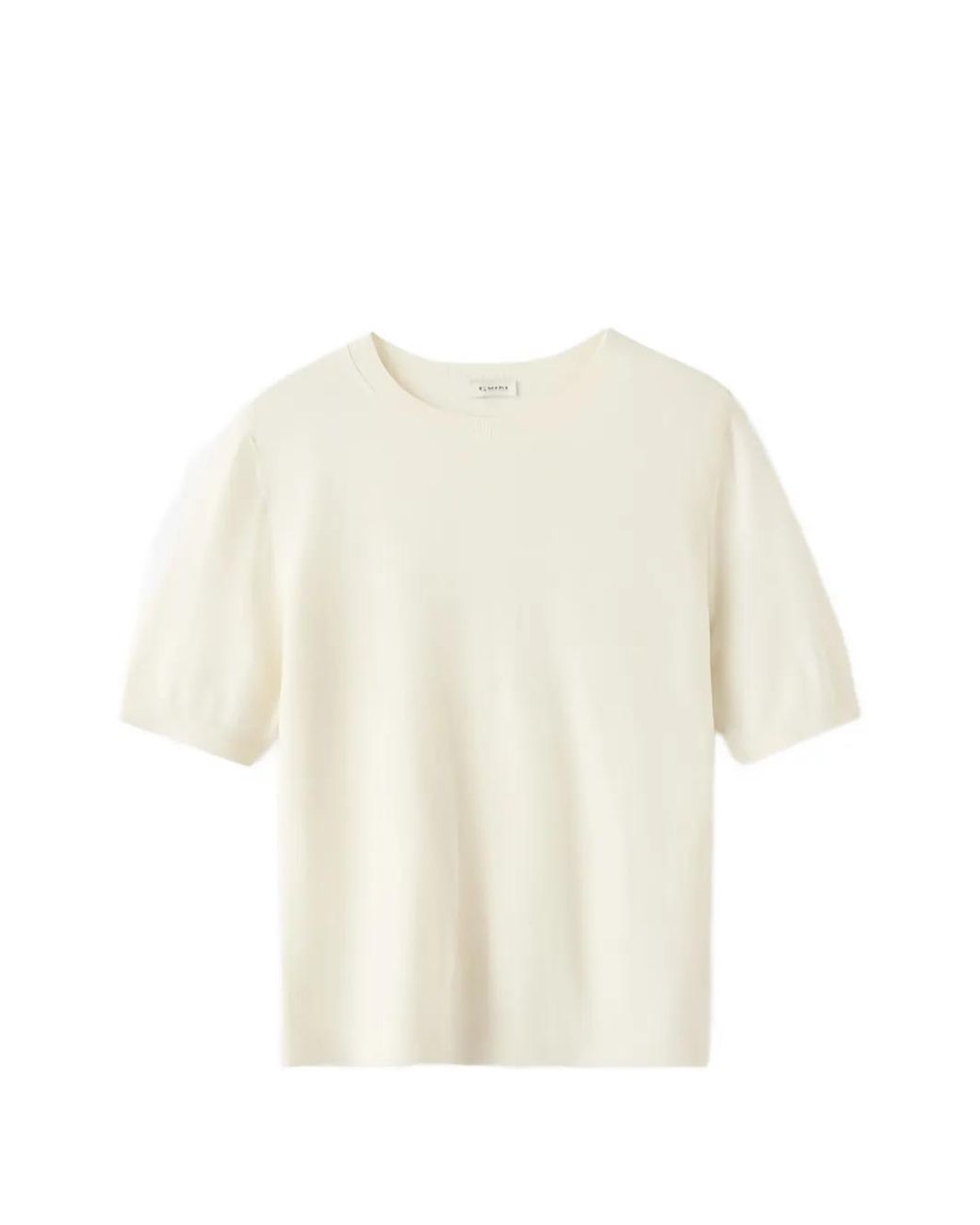 Almada Label White Paloma Fine-Knit Short-Sleeve Sweater