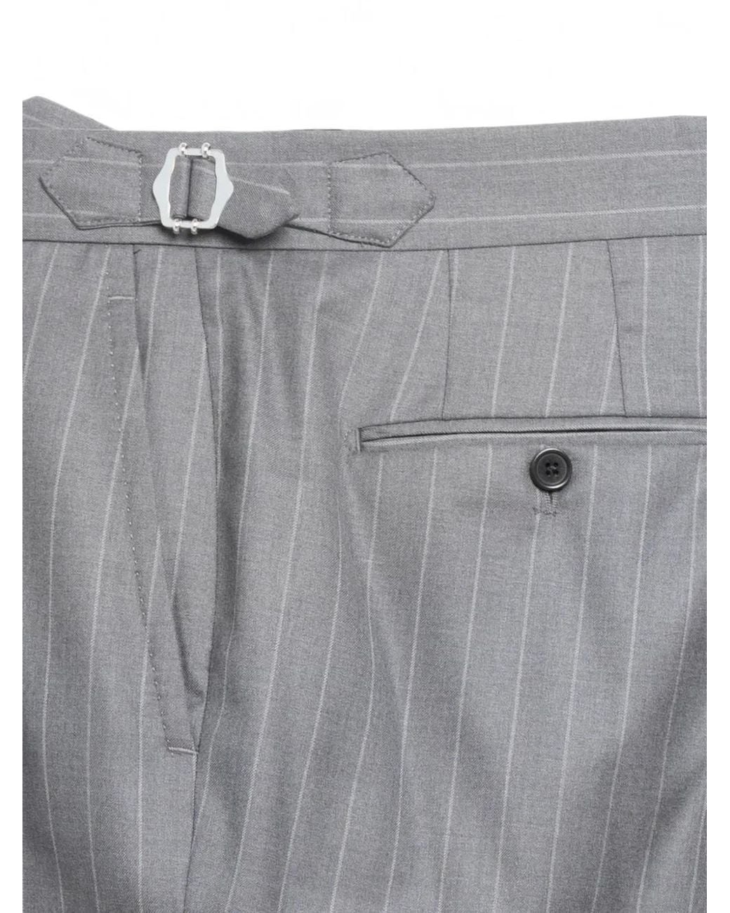 Franzese Collection Gray Pinstripe Double-Breasted Suit for men