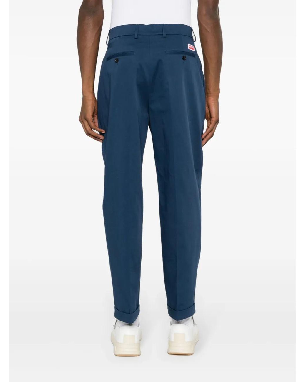 KENZO Blue Straight-Leg Trousers for men
