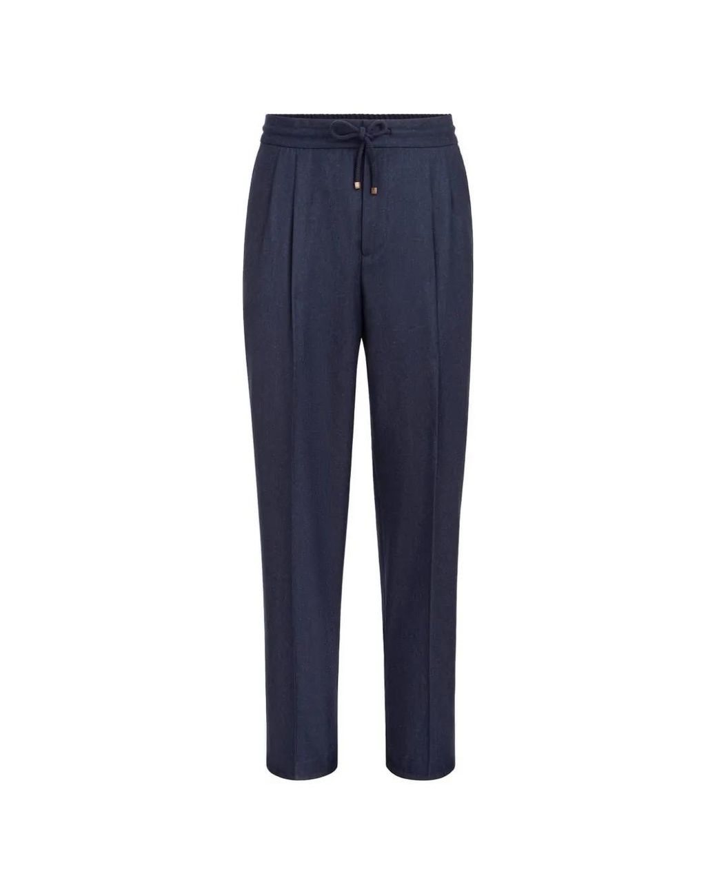 Brunello Cucinelli Blauwe Wollen Broek in het Blue voor heren