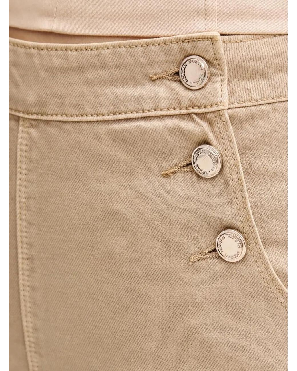 Morgan Natural Buttoned Trousers