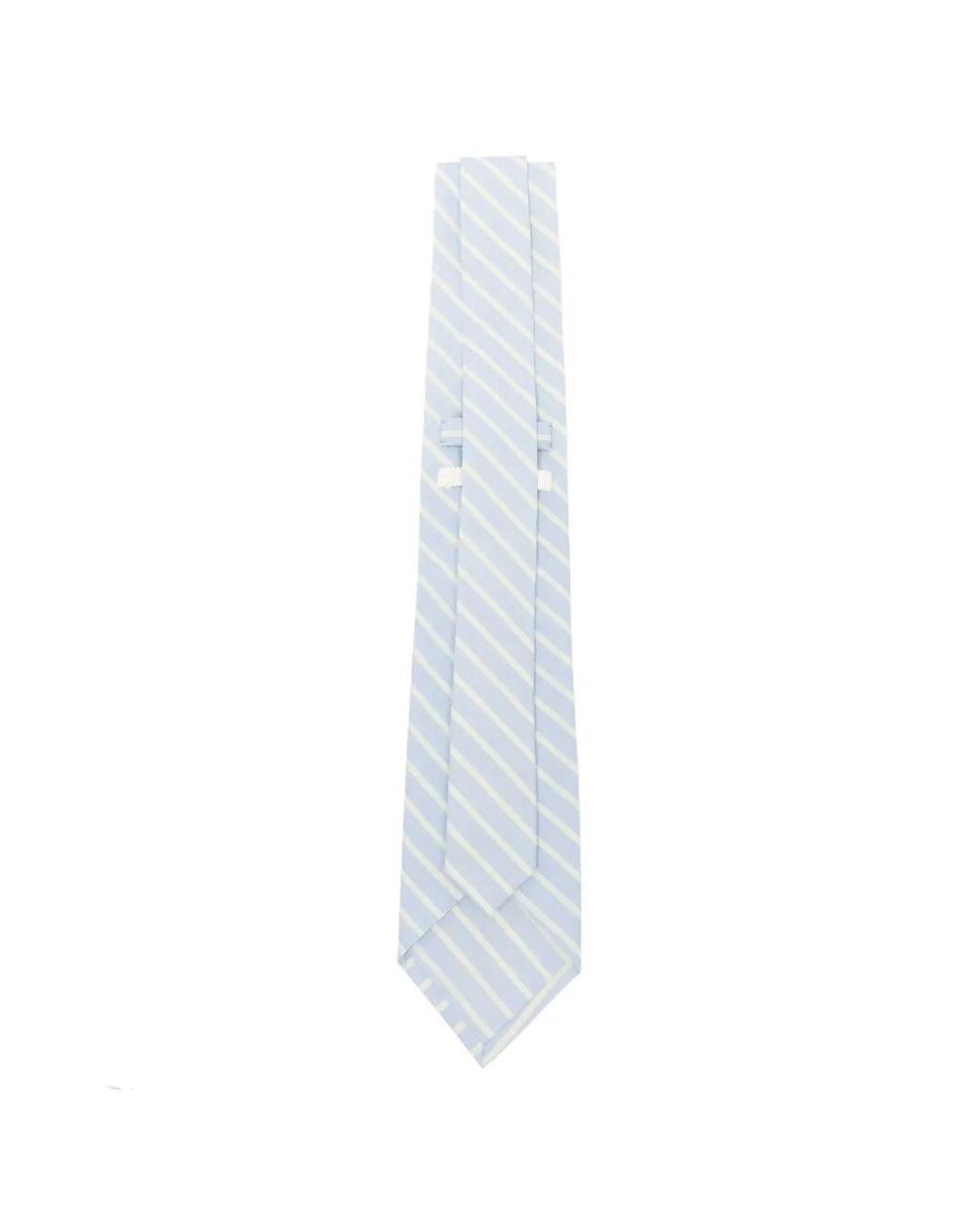 Auralee White Stripe-Pattern Wool Tie for men