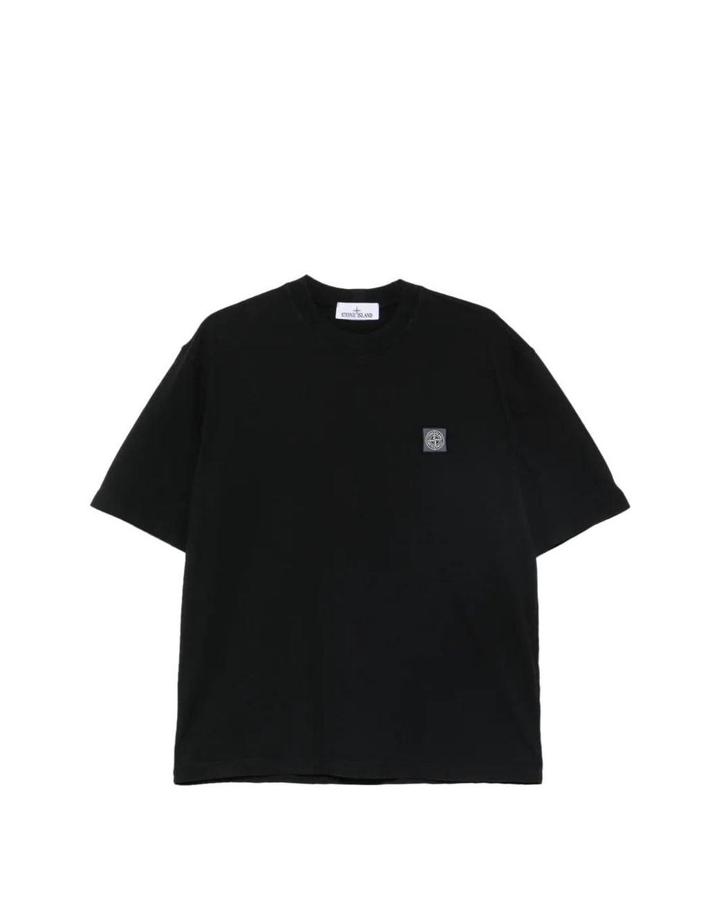 Stone Island Black Logo-Patch T-Shirt for men