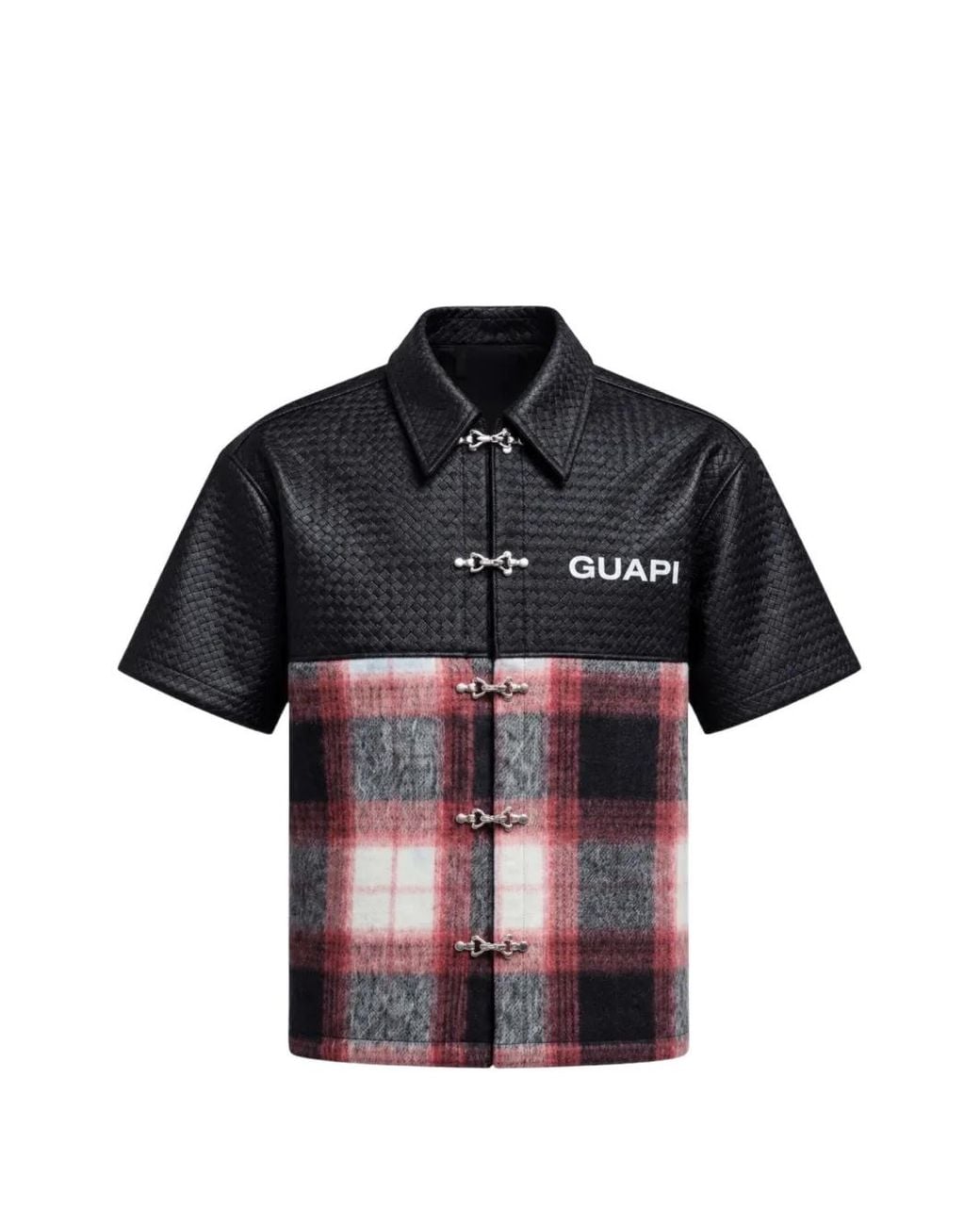 GUAPI Black Aviation Panelled Shirt for men