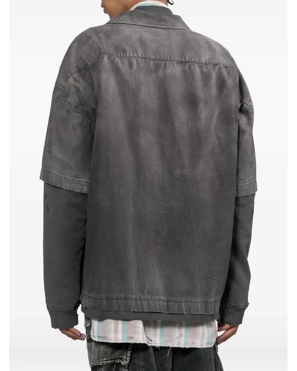 Maison Mihara Yasuhiro Gray Pullover Layered Shirt for men