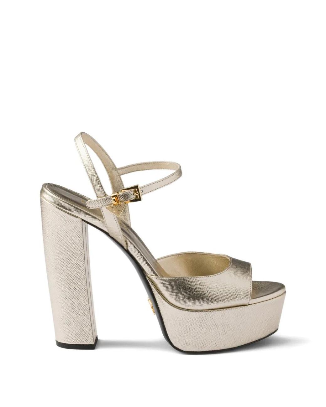 Prada White Ankle-Strap Platform Sandals
