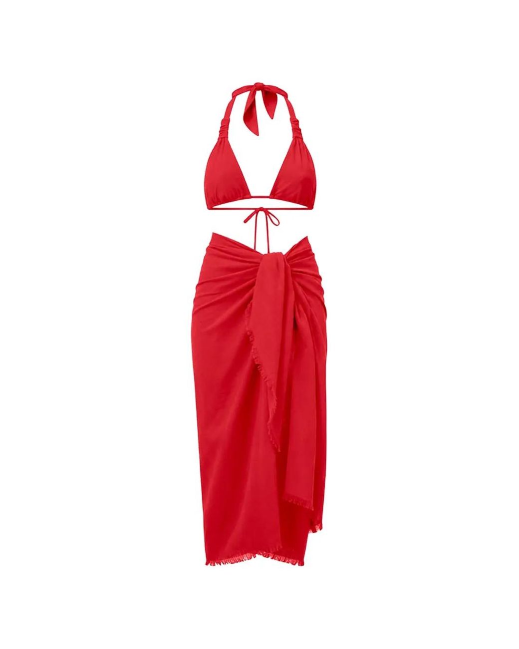 Seafolly Red Tenue De Plage Texturée À Franges