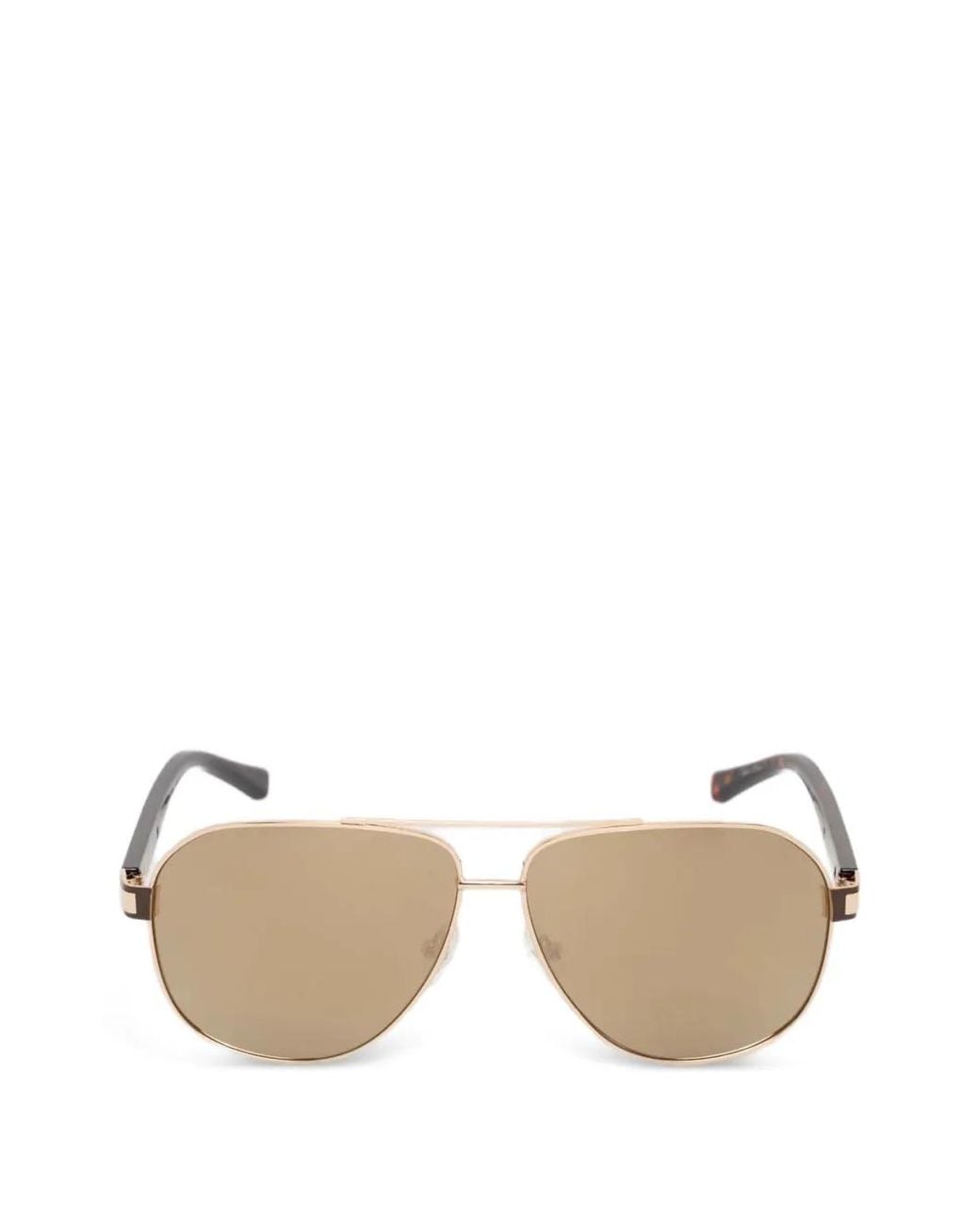 GUESS EYEWEAR Natural Pilot-Frame Logo-Plaque Sunglasses