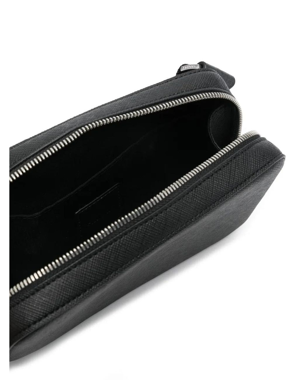 Sandro Black Small Reconstitued Leather Bag for men