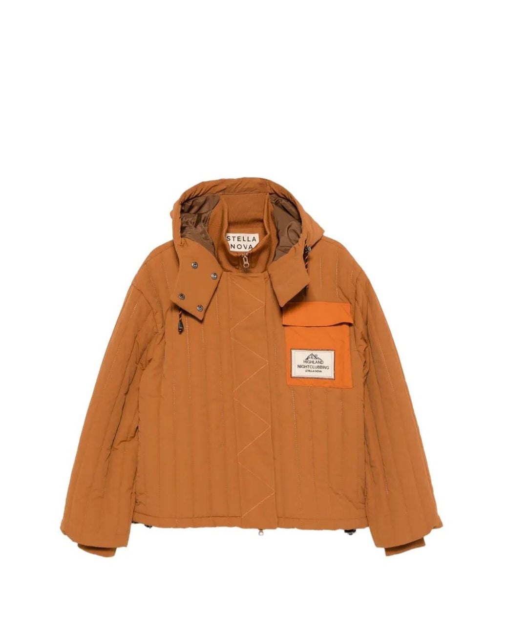 Stella Nova Brown Quilted Hooded Puffer Jacket