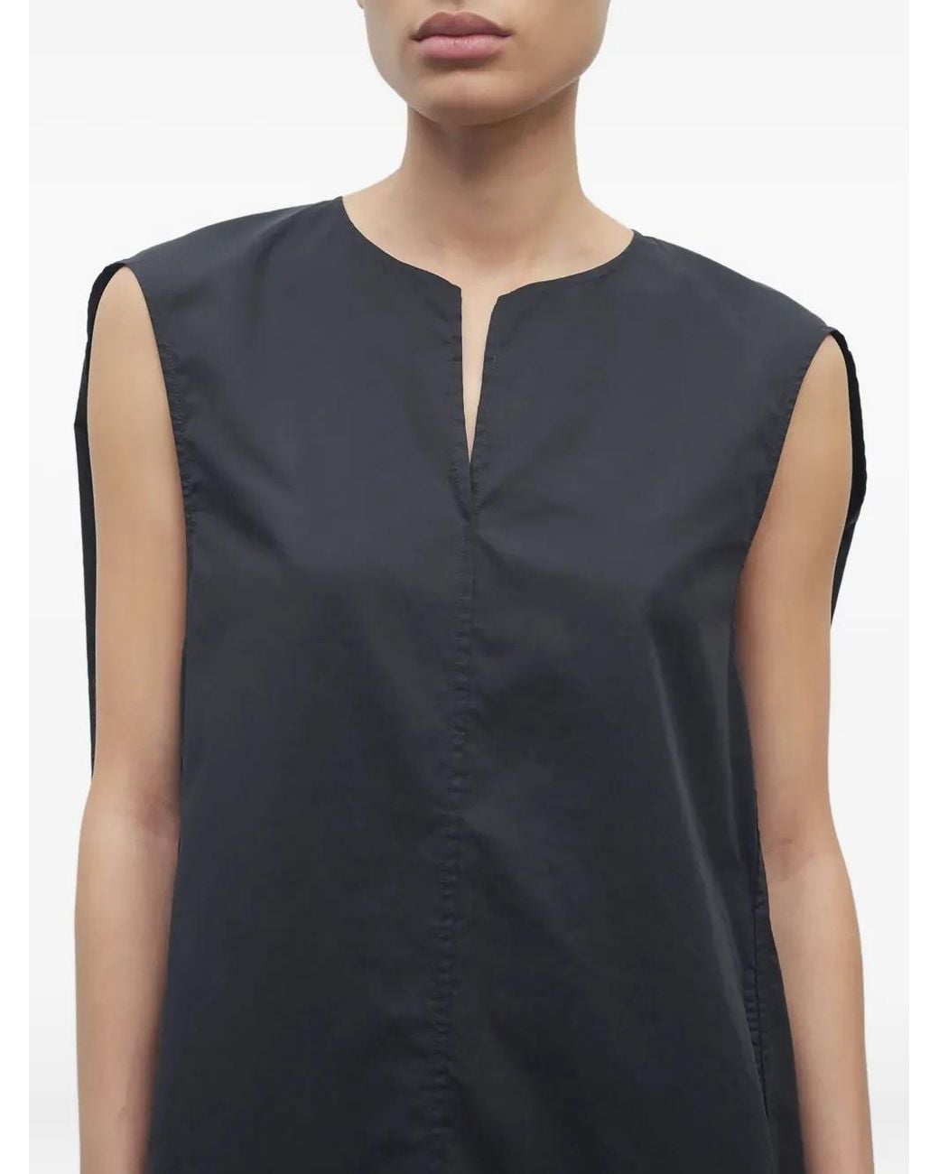 The Row Black Owen Top In Cotton
