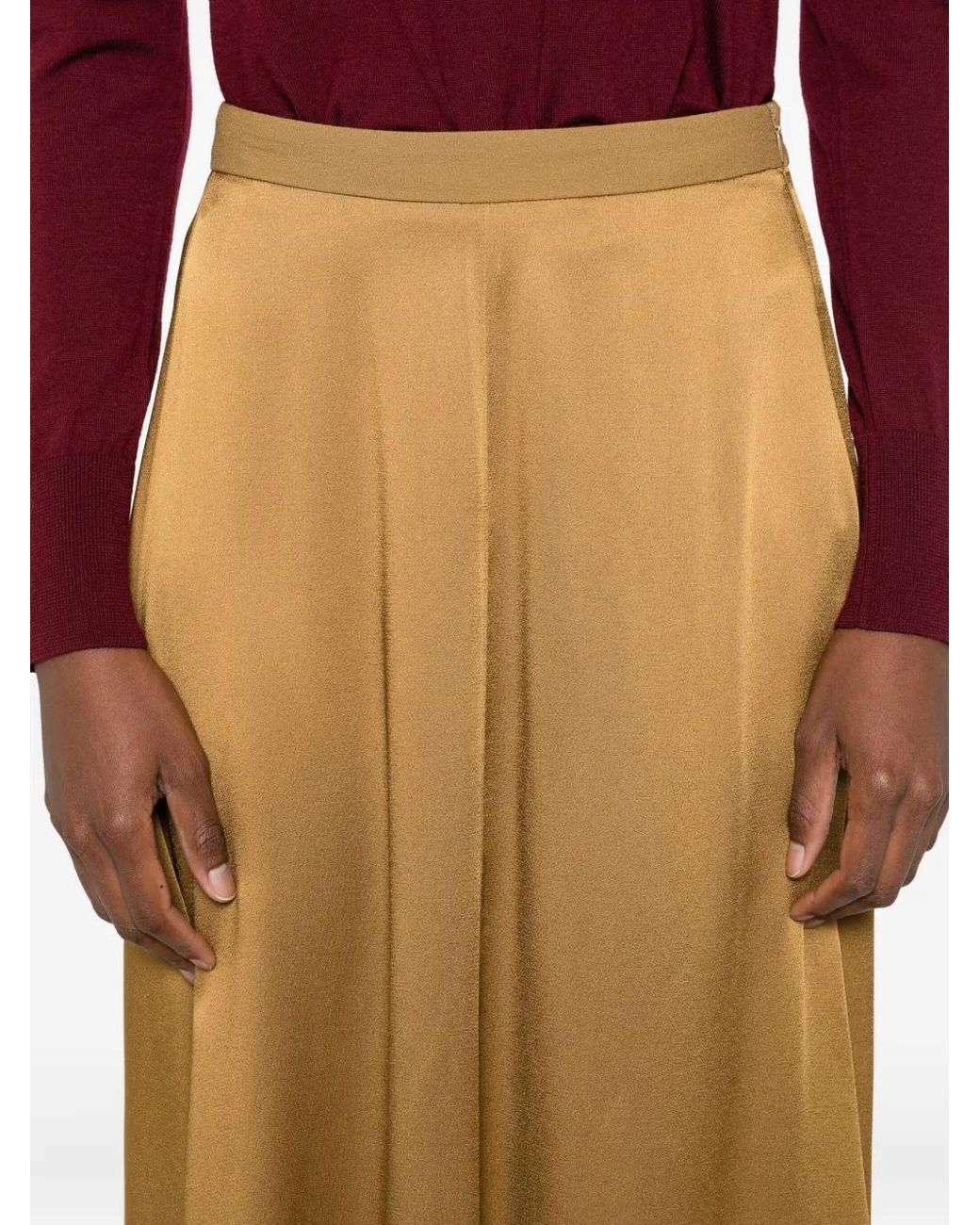 Forte_forte Natural Pleated A-Line Skirt