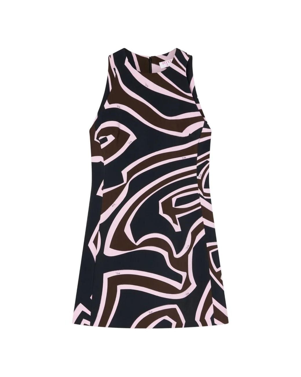 Emilio Pucci White Labirinto-Print Cady Dress