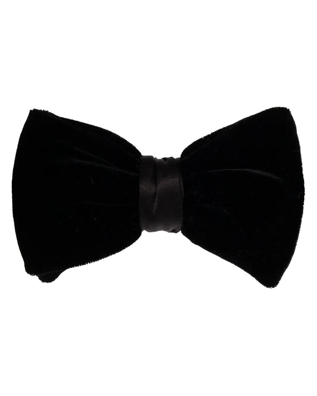 Giorgio Armani Black Hook-Fastening Velvet Bow Tie for men