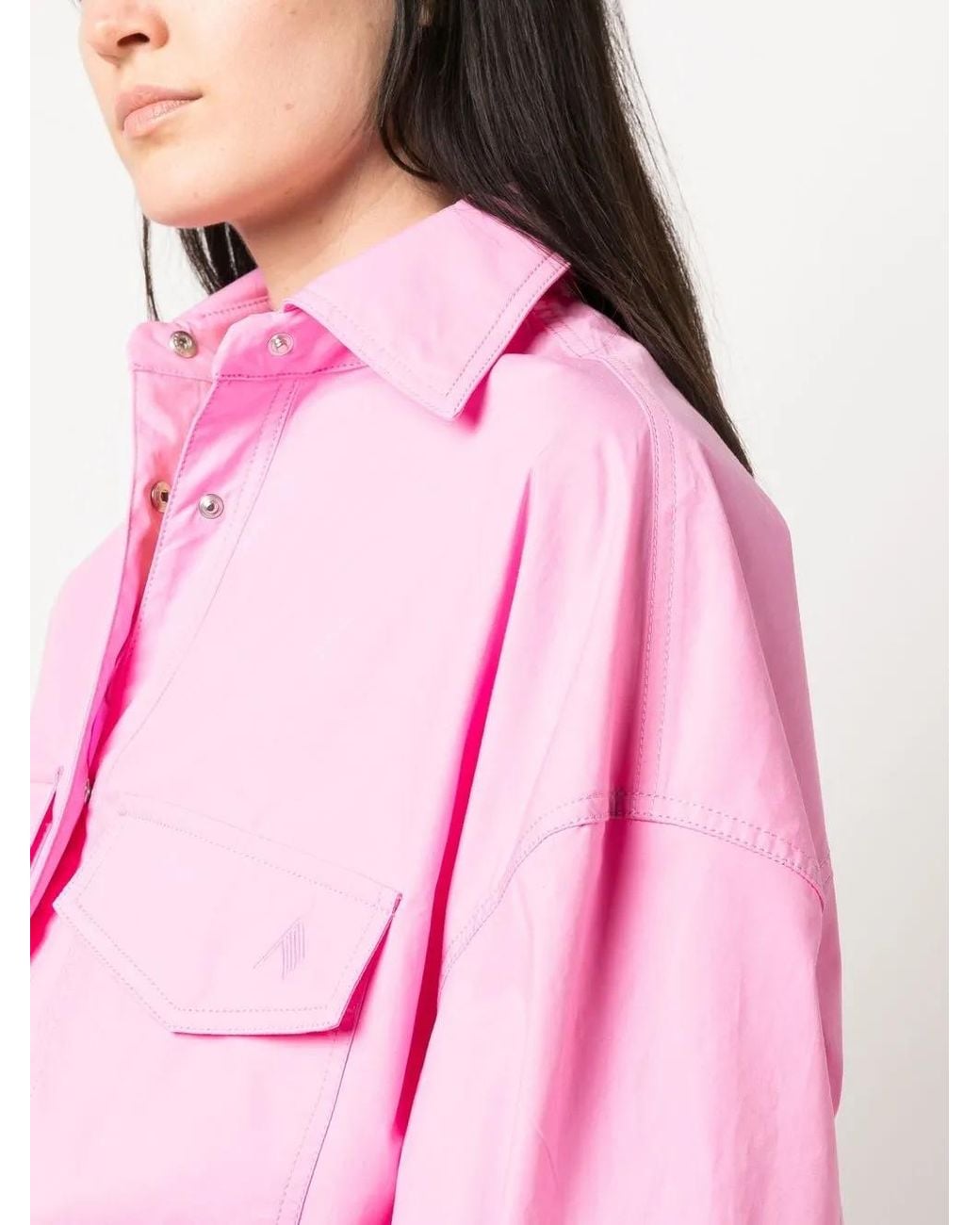 The Attico Pink Elaine Buttoned Overshirt