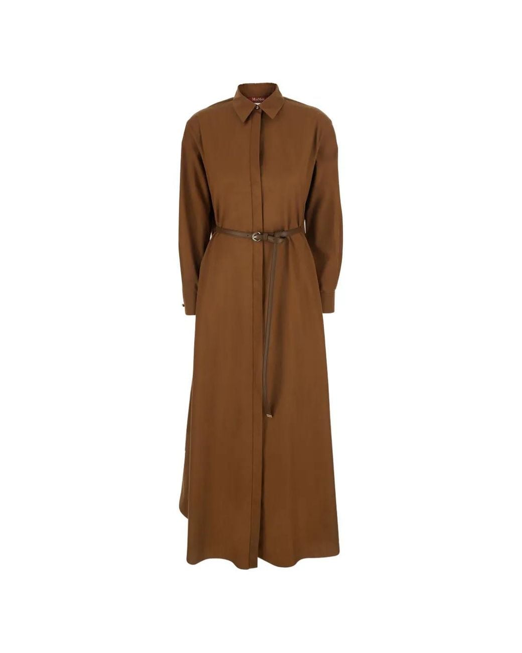 Max Mara Brown Belted Shirt Dress