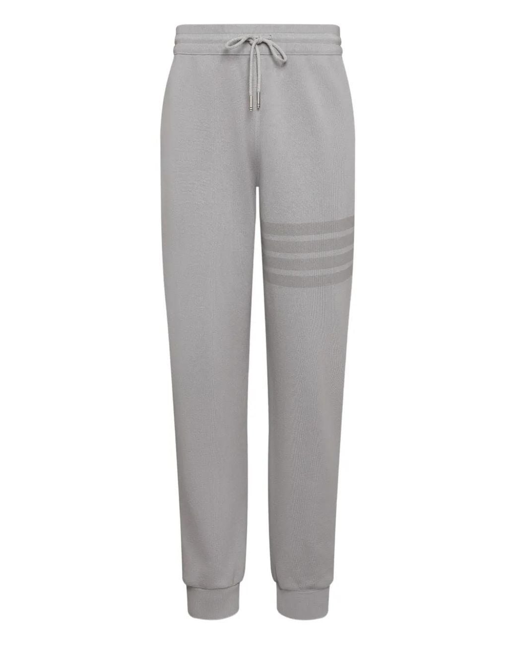Thom Browne Gray Solid Loopback Overdyed 4-Bar Sweatpants for men