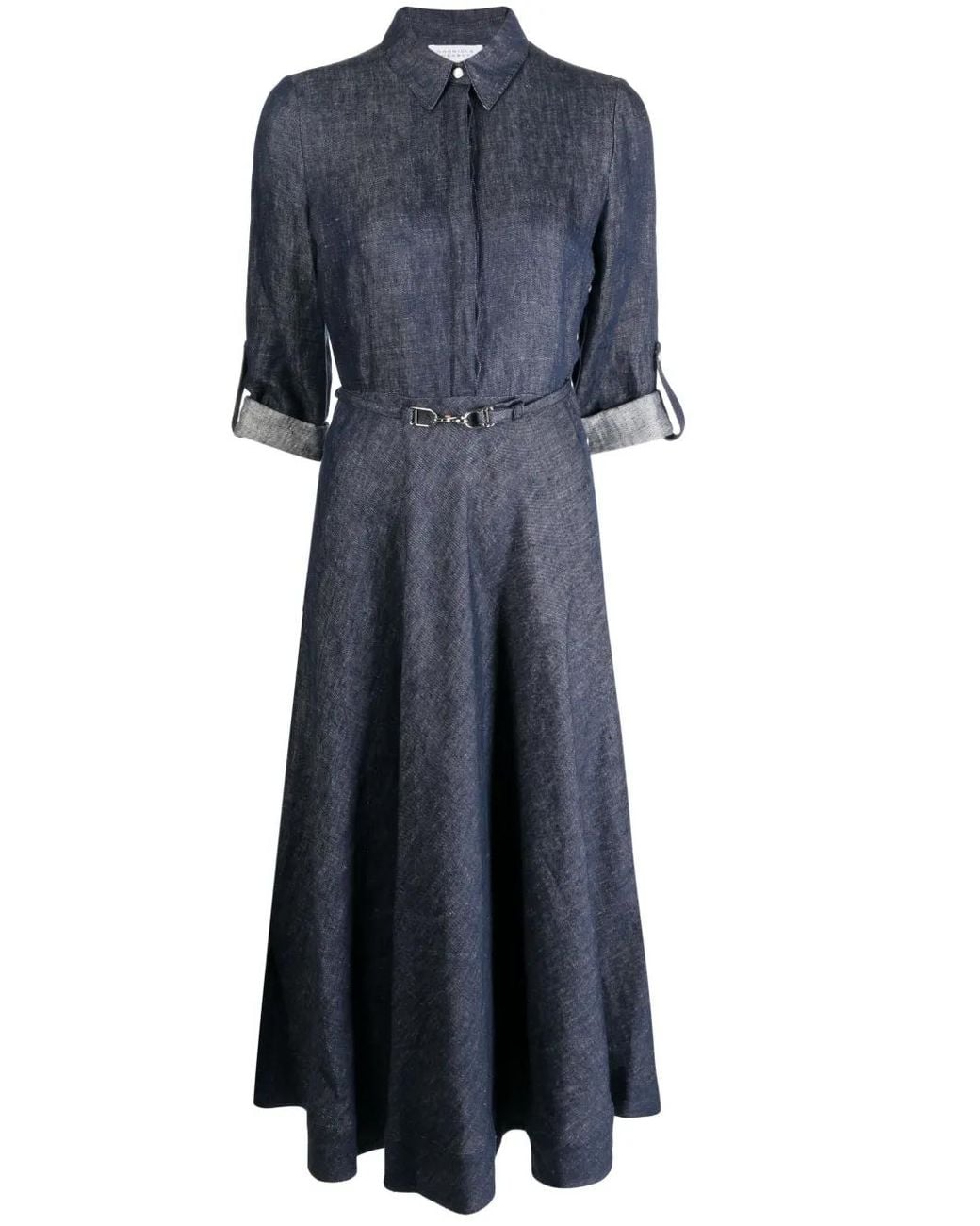 Gabriela Hearst Blue Denim-Shirt Midi Dress