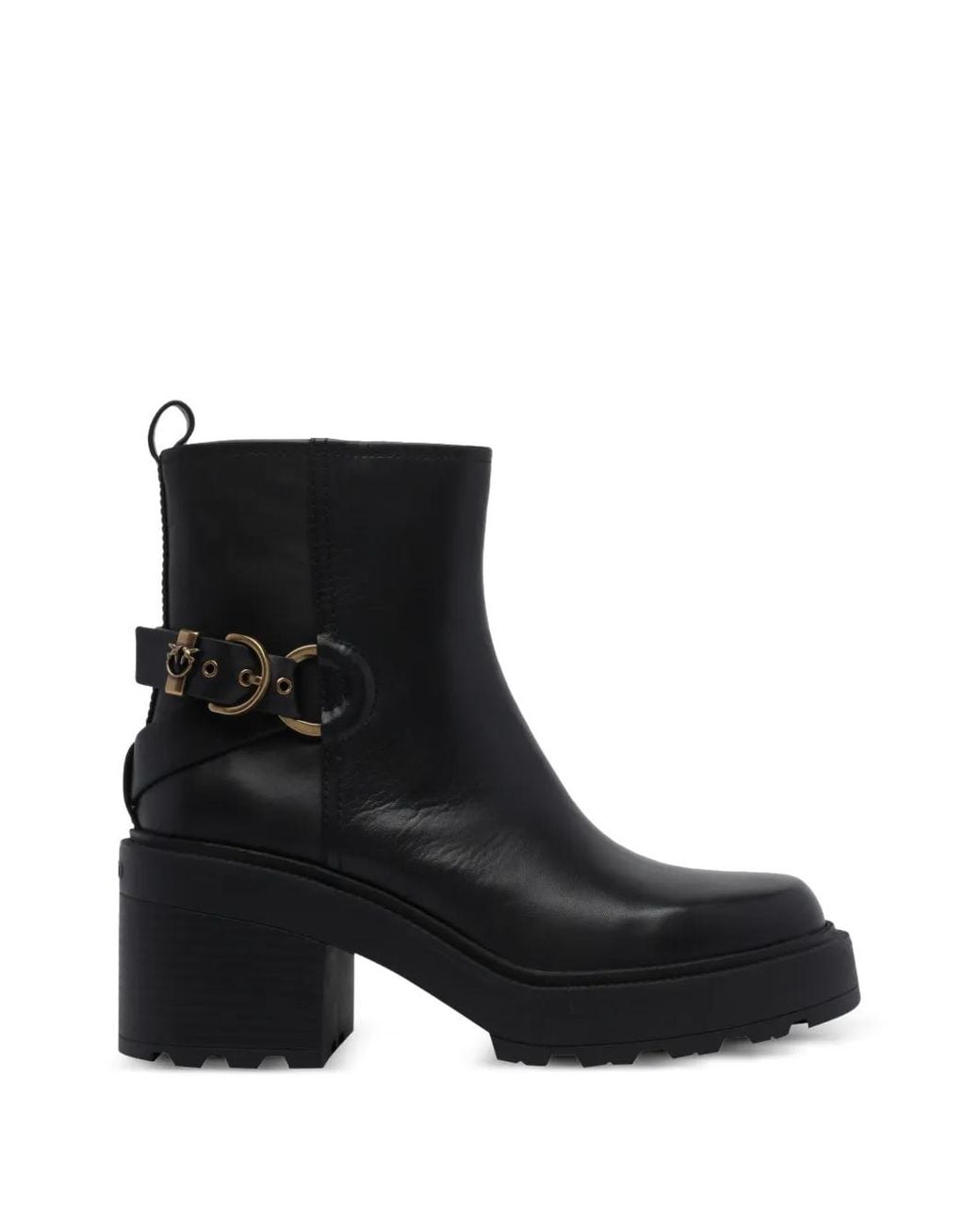 Pinko Black Altea Buckle-Strap Boots