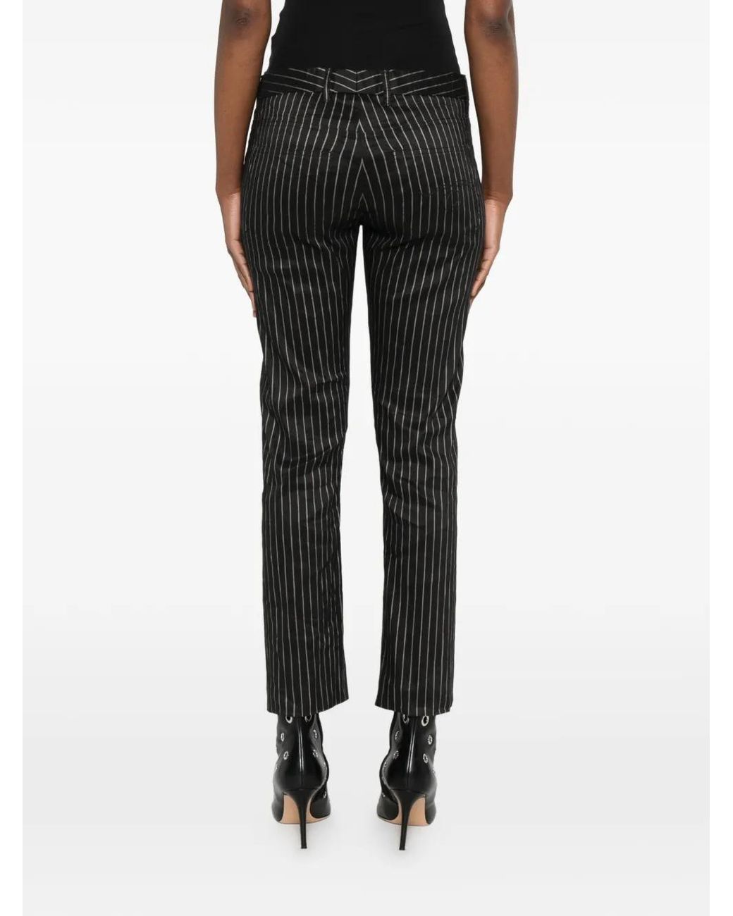 R13 Gestreepte Broek in het Black