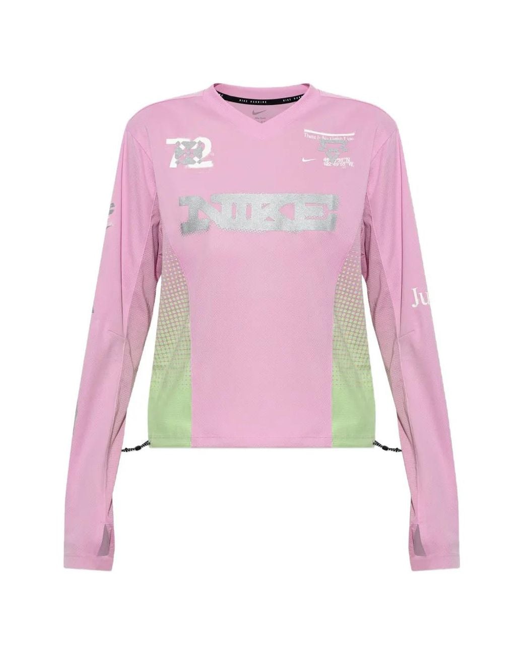 Nike Pink Swift Logo-Print Long-Sleeve T-Shirt