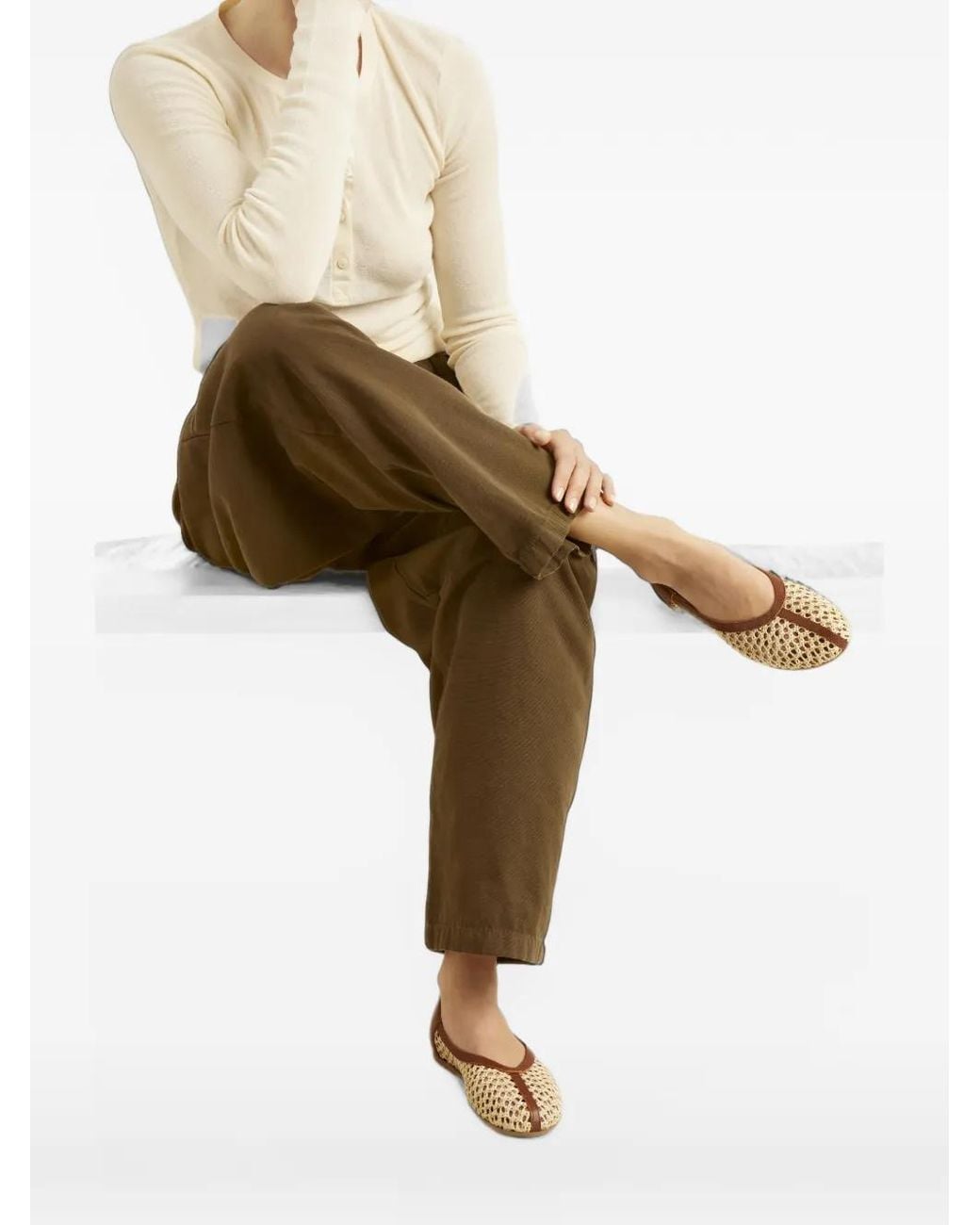 Ancient Greek Sandals White Aeropi Ballet Flats