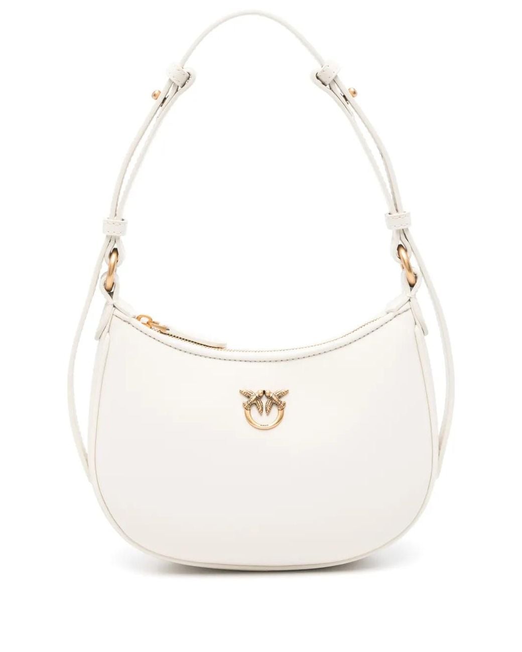 Pinko White Calf Leather Bag