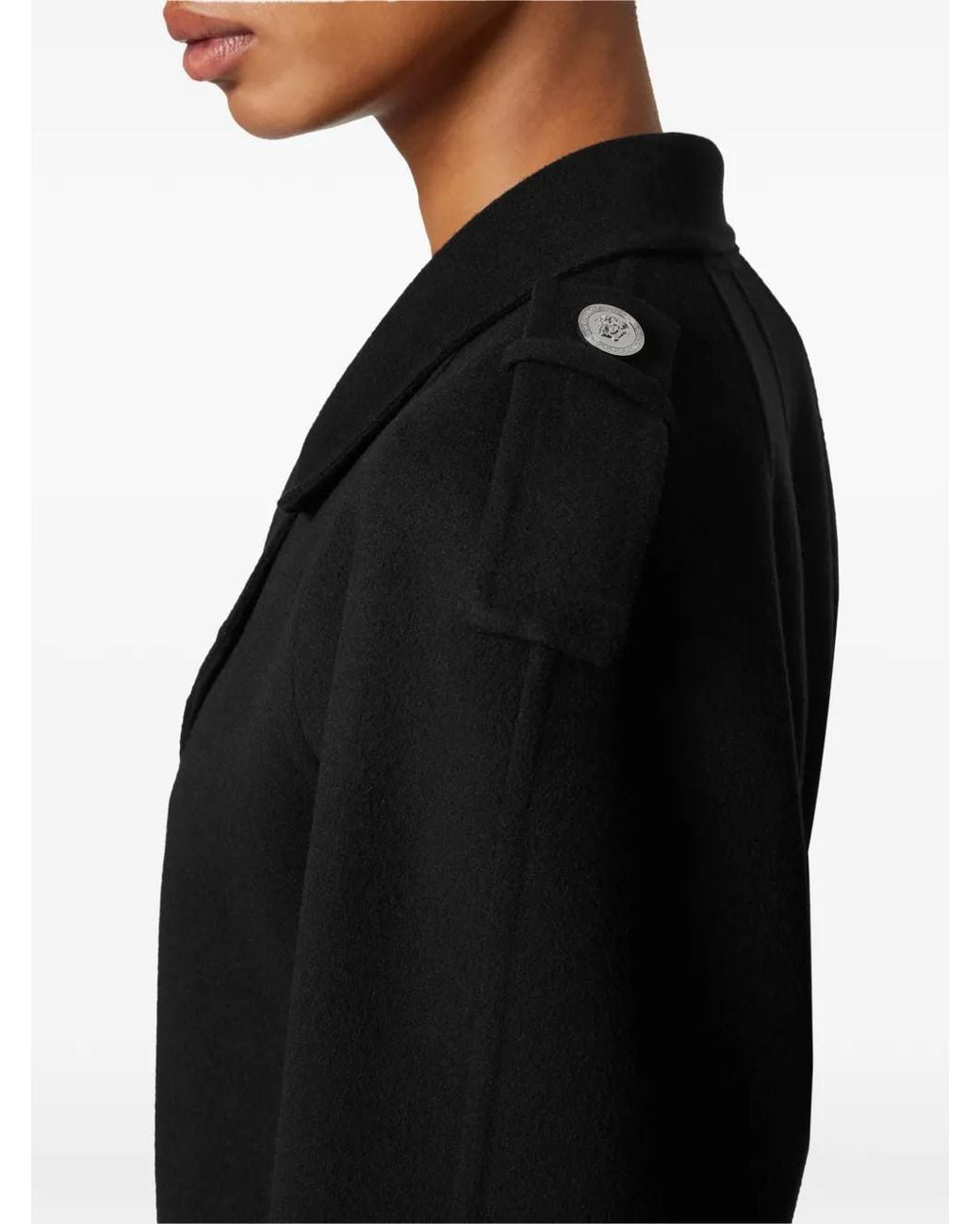 Versace Black Mantel Mit Gürtel