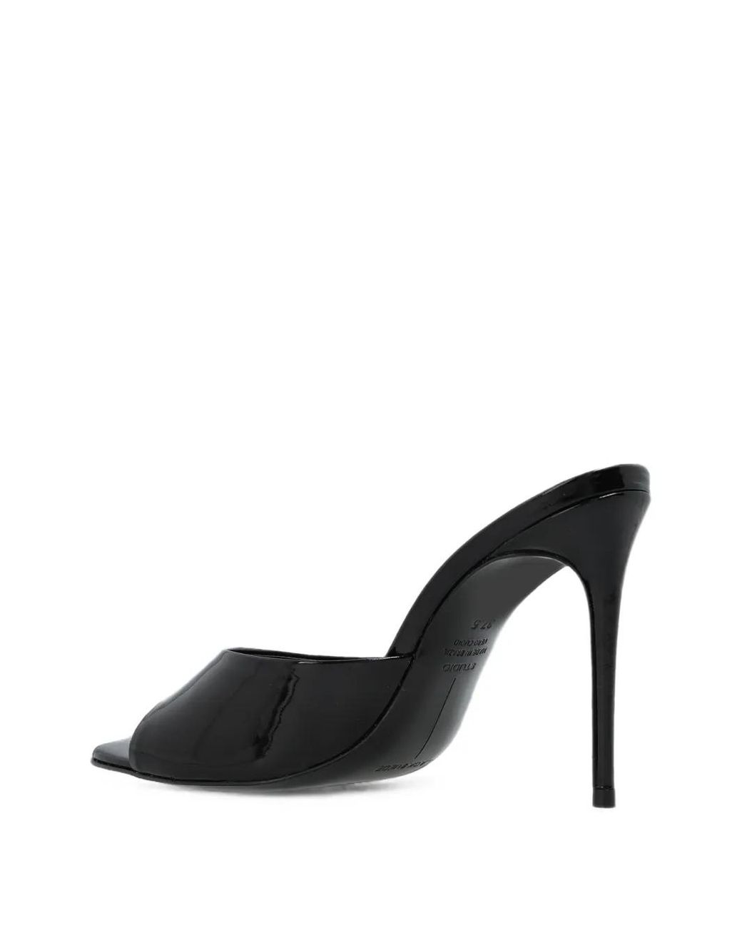 Black Suede Studio Black Jazz Patent-Finish Sandals