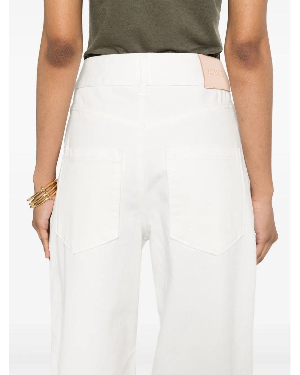 Loewe White Anagram Wide-Leg Jeans