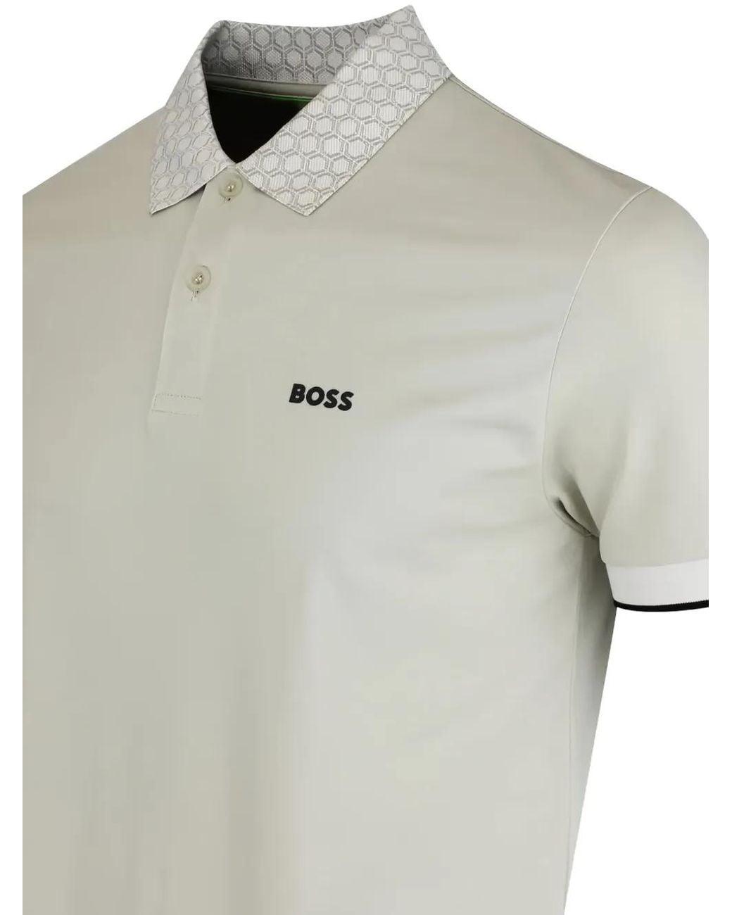 Boss Gray Paddy Patterned Collar Polo Shirt for men