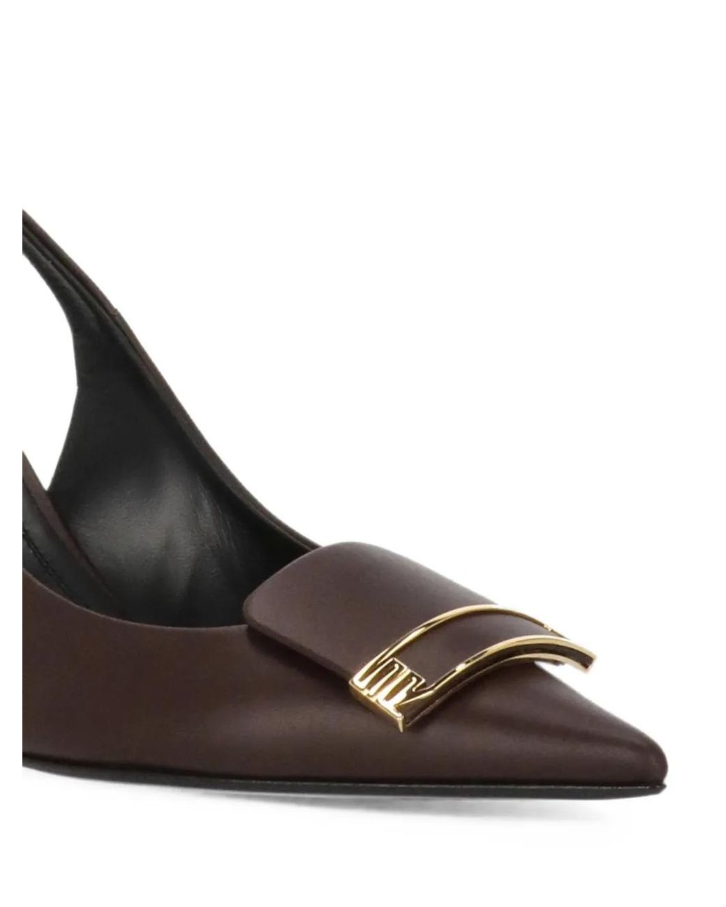 Sergio Rossi Metallic Sr Evolv Plaque-Detail Pointed-Toe Slingback Pumps