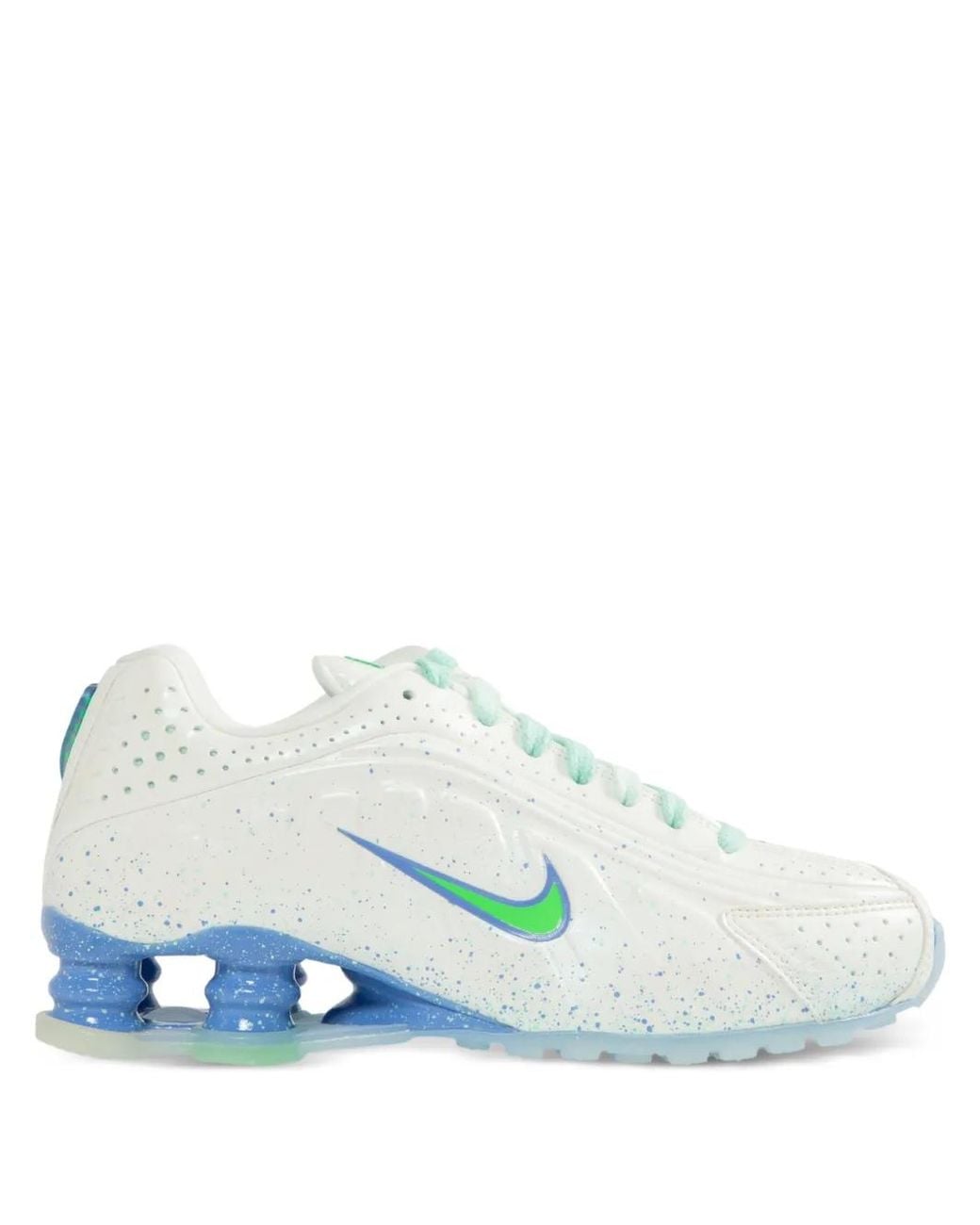 Nike Blue Shox R4 Perforated Sneakers