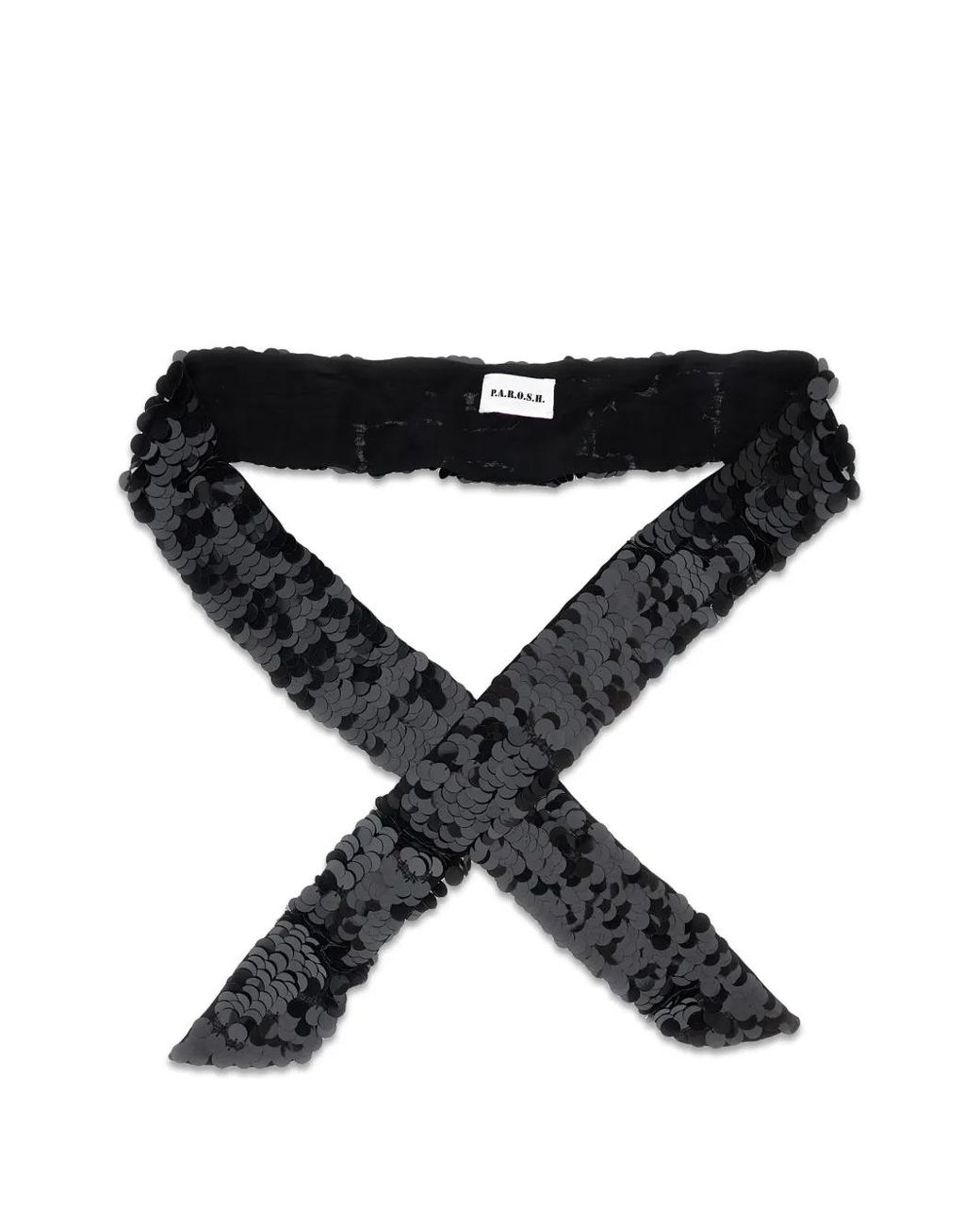 P.A.R.O.S.H. Black Sequin-Embellished Scarf