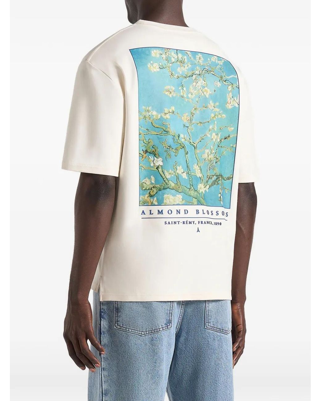 Manière De Voir White Anders Almond Blossoms Cotton T-Shirt for men