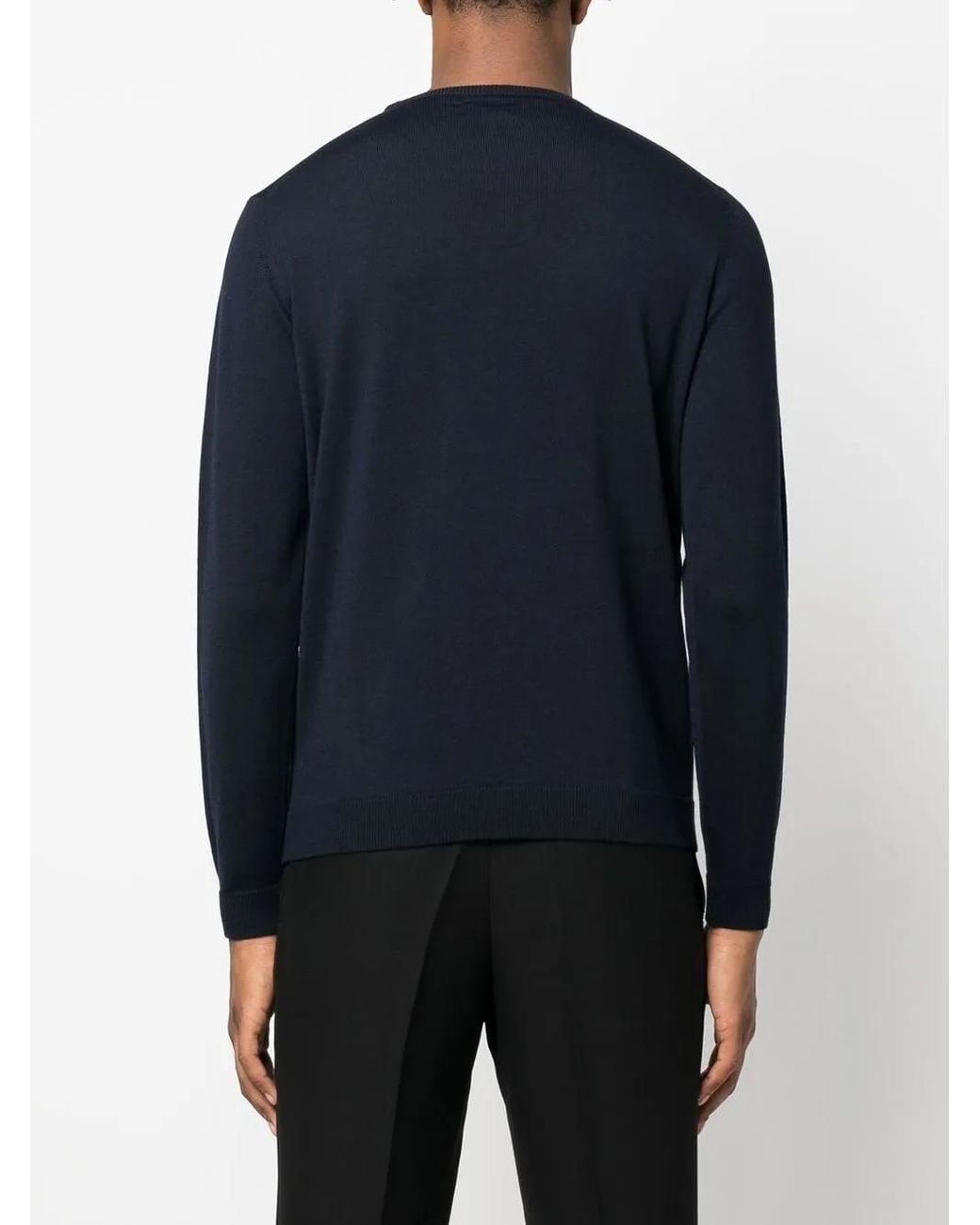Roberto Collina Blue Crew-Neck Pullover Jumper for men
