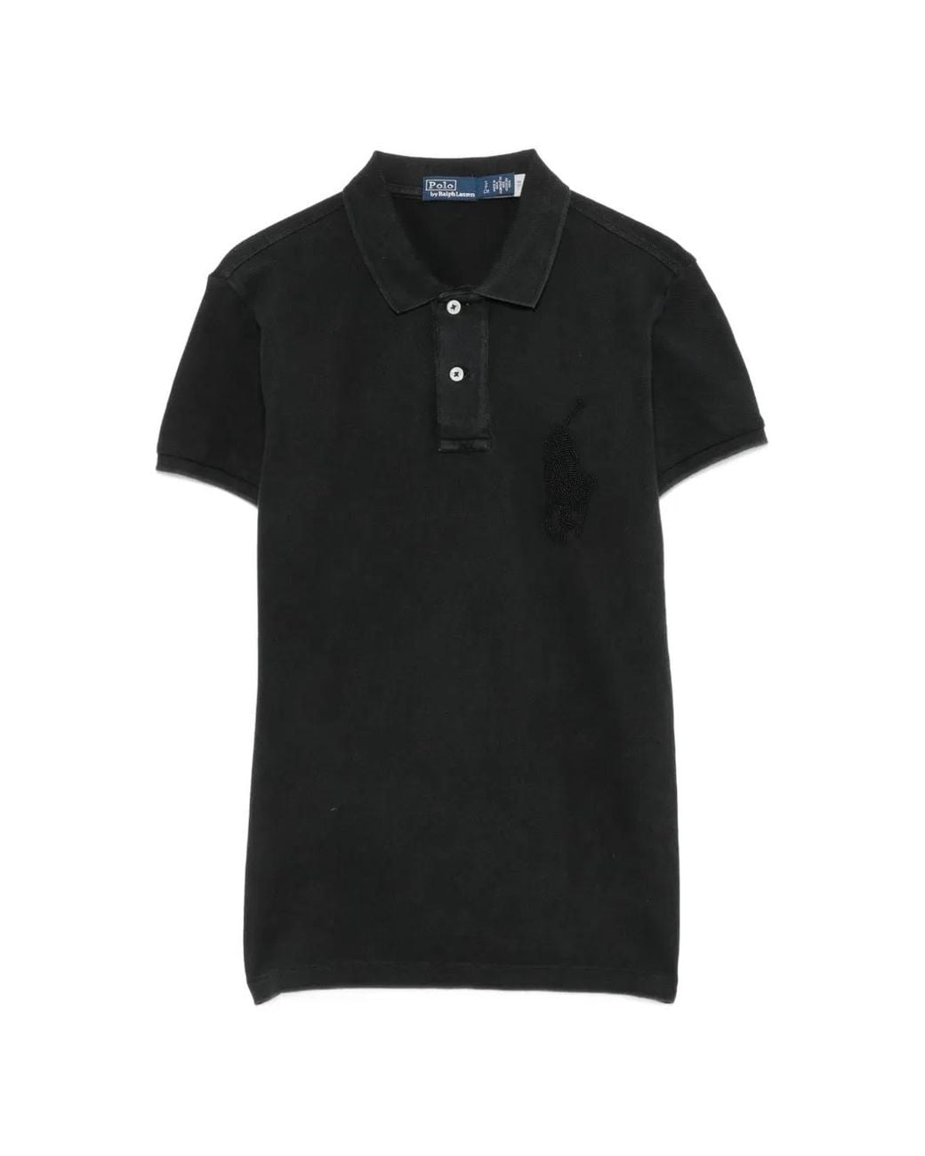Polo Ralph Lauren Black Beaded Big Pony Polo Shirt