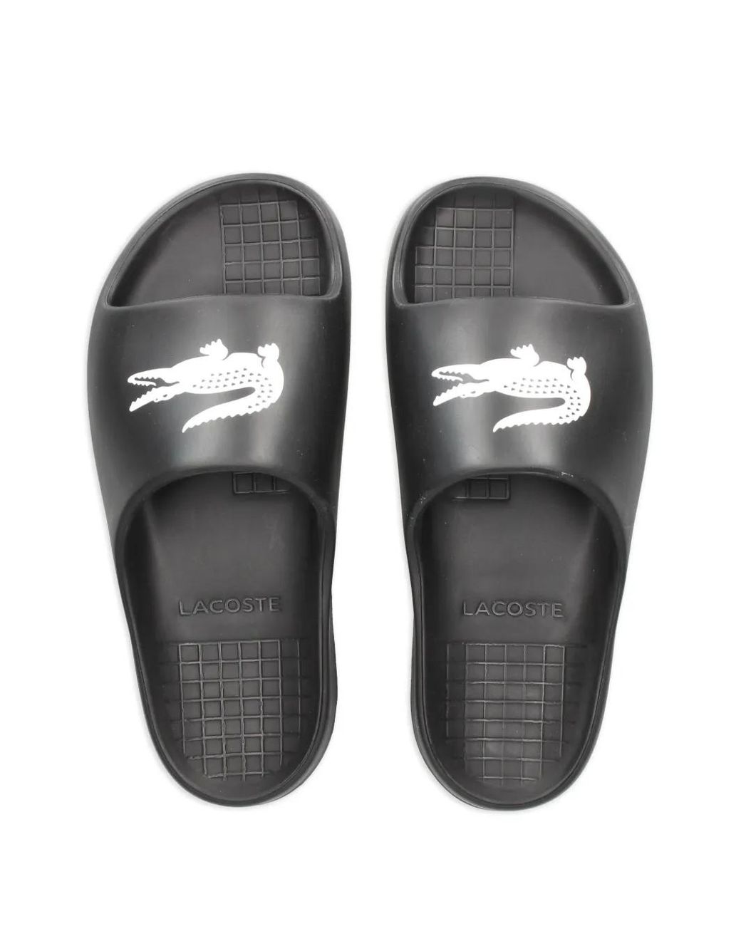Lacoste Black Logo-Print Slides for men